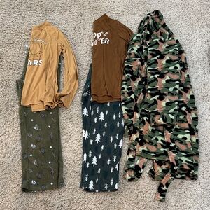 Camo and Graphic Pajama Set